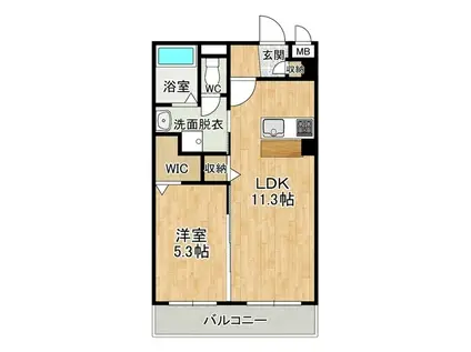 ルクシール荒川本郷(1LDK/2階)の間取り写真