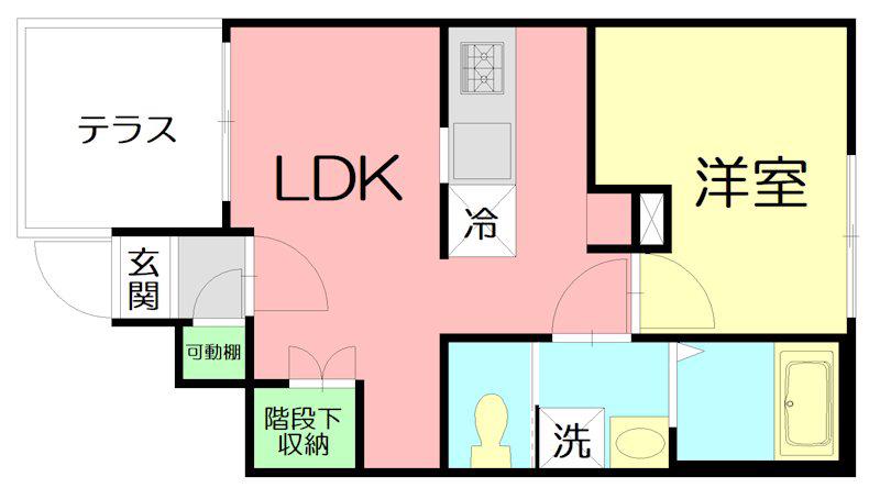 GMメゾン(1LDK/1階)の間取り写真