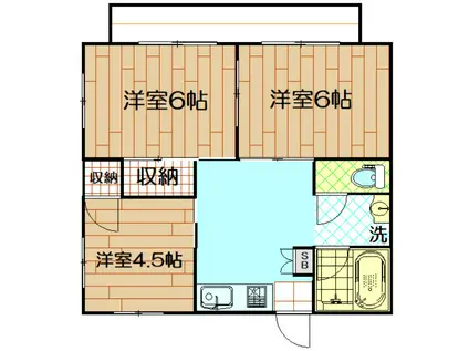 ゴールドクレスト若葉(3DK/1階)の間取り写真