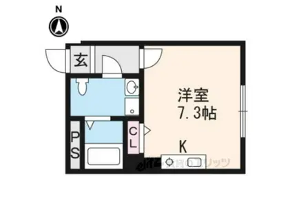 ブリエ五条大宮(ワンルーム/4階)の間取り写真