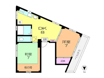 藤田ビル(2DK/3階)の間取り写真