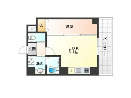 テラ西九条(1LDK/3階)の間取り写真