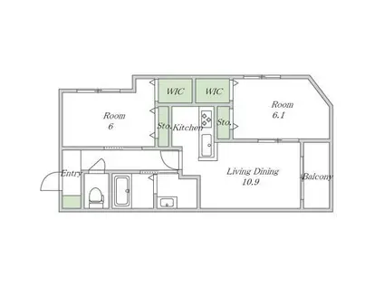 シャーメゾンアルページュ(2LDK/1階)の間取り写真