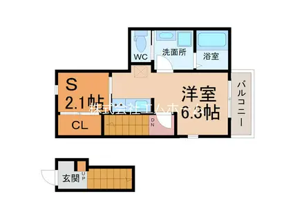 WISTERIAII(1SK/2階)の間取り写真