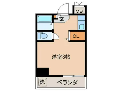 シャンポール明日香(ワンルーム/3階)の間取り写真