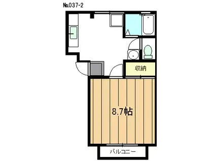 東野ハイツ(1K/1階)の間取り写真