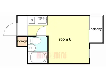 多聞ビル(ワンルーム/3階)の間取り写真