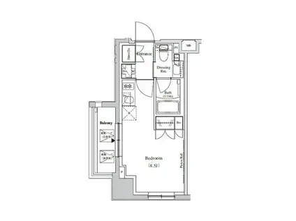 ザ・パークハビオ蕨(ワンルーム/9階)の間取り写真