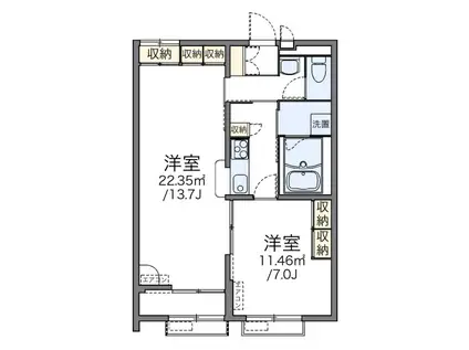 アルタイルII(1LDK/2階)の間取り写真