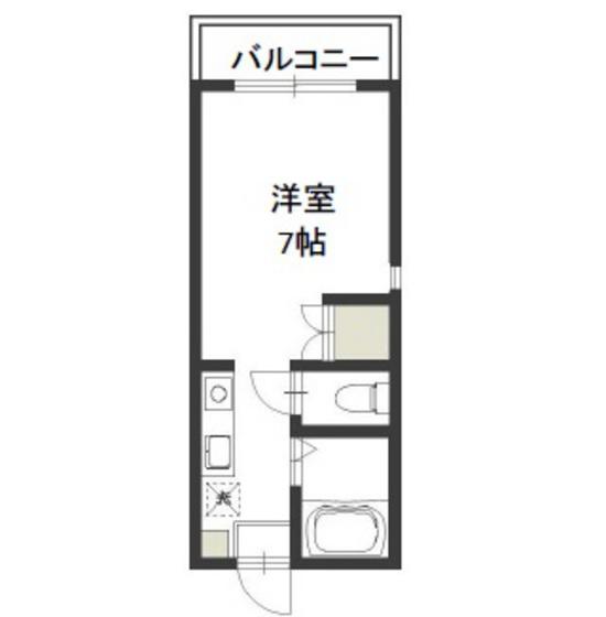 プリメゾン岡山津倉(1K/4階)の間取り写真