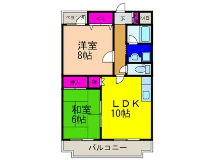 ハイツK・I(2LDK/3階)の間取り写真
