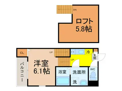 HEALING TERRACE(1SK/1階)の間取り写真