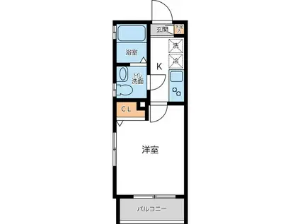 CITY SPIRE西新宿(1K/1階)の間取り写真