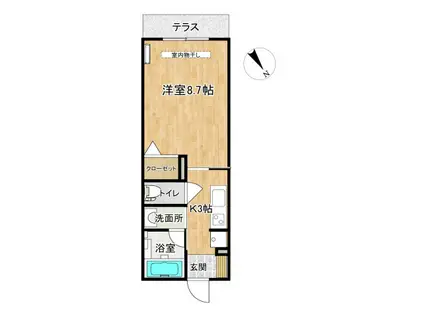 アップル崎岡(1K/2階)の間取り写真