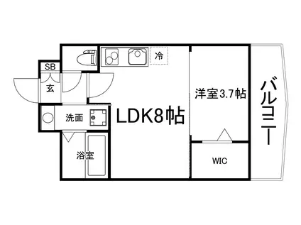 セレニテ谷町カルム(1LDK/8階)の間取り写真