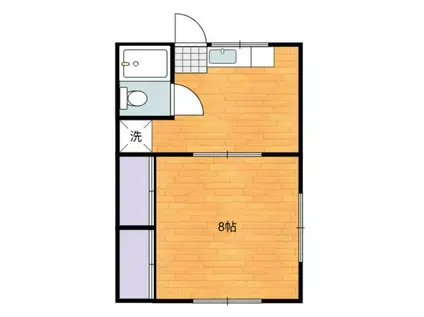 コーポ山口(1DK/1階)の間取り写真