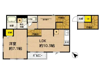 ソレイユ練馬高野台(1LDK/2階)の間取り写真