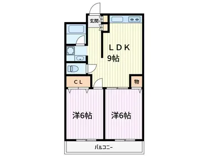 ビレッタGA(2LDK/3階)の間取り写真