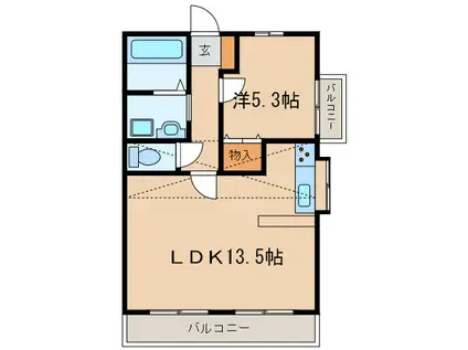リナッシェンテ(1LDK/2階)の間取り写真