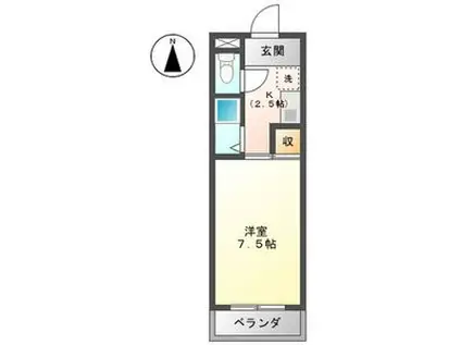 スカイレジデンス(1K/7階)の間取り写真
