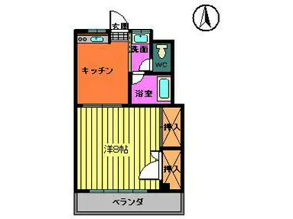 メゾンアルパII(1K/3階)の間取り写真