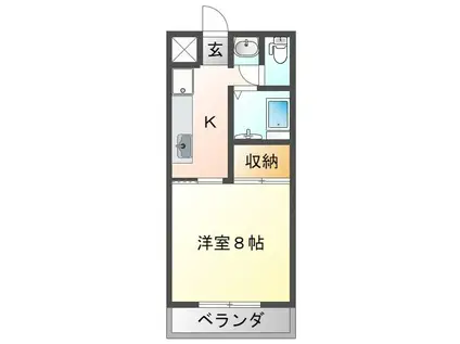 カルレット(1K/2階)の間取り写真