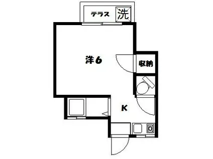 コーポセレーネ(1K/1階)の間取り写真