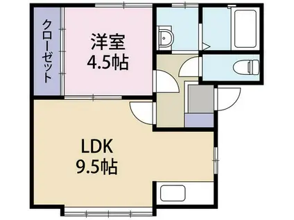 リヴィエール(1LDK/2階)の間取り写真