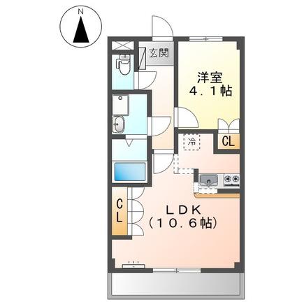 ボン・エトワール(1LDK/1階)の間取り写真