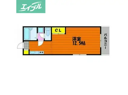 BACK・PACKER(1K/1階)の間取り写真