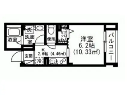 インペリアルヒルズ(1K/2階)の間取り写真