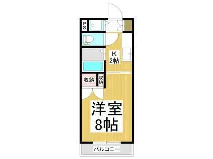 ハイツいちよし(1K/2階)の間取り写真