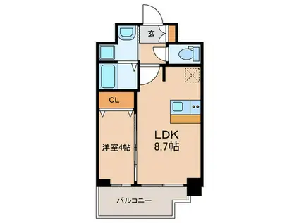 プレサンスOSAKA姫里ヴィオン(1LDK/10階)の間取り写真