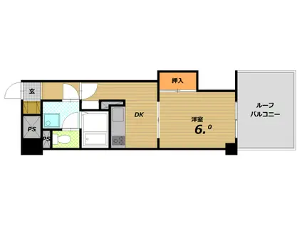 トーカンマンション須磨マリンパーク(1DK/4階)の間取り写真