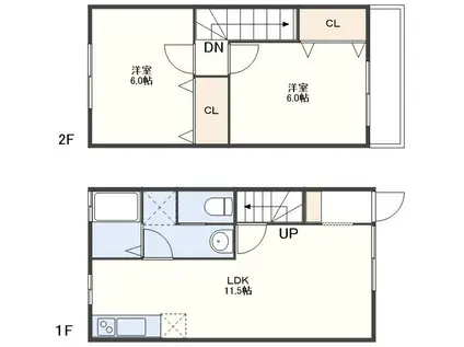 パークヒルズ(2LDK/1階)の間取り写真