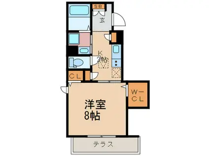 PRESTA NODA(1K/1階)の間取り写真