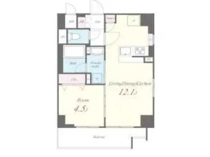 AROME梅田(1LDK/2階)の間取り写真