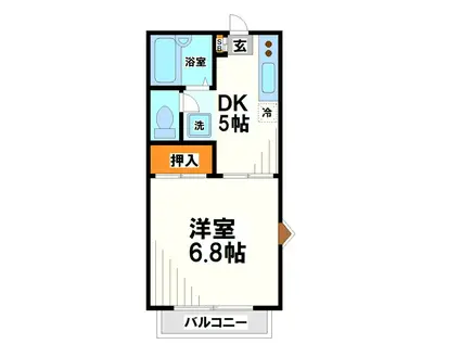 カサ・アレグレ(1DK/1階)の間取り写真