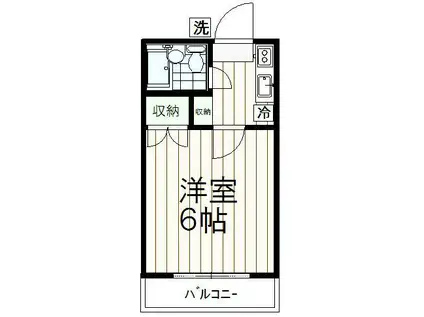 リバーサイドイン鶴美(1K/2階)の間取り写真