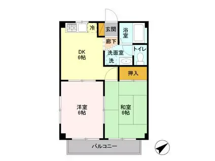 ハイツストーンリーク(2DK/1階)の間取り写真