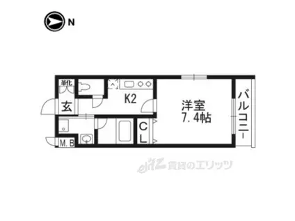 ベラジオ京都壬生 -イーストGATE-(1K/4階)の間取り写真