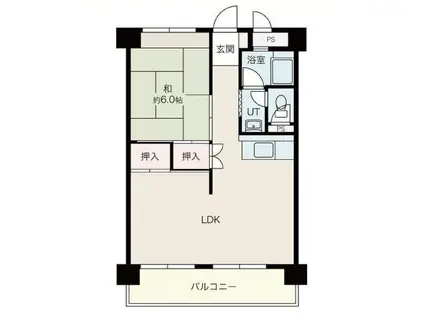 ＪＲ中央本線 勝川駅(ＪＲ) 徒歩12分 7階建 築52年(1LDK/4階)の間取り写真