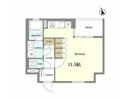 ヒルトップ北沢(ワンルーム/2階)の間取り写真