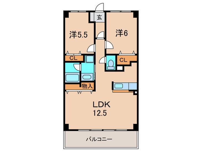 ひよどり(2LDK/2階)の間取り写真