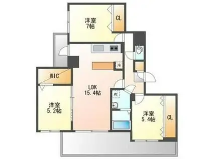 メゾン・クー・ドゥ・クールVII(3LDK/5階)の間取り写真