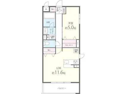 グランシャトー新在家(1LDK/2階)の間取り写真