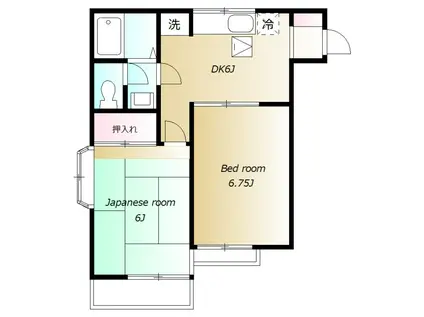 センチュリー幸(2DK/1階)の間取り写真