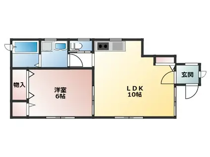 シャルムK(1LDK/1階)の間取り写真