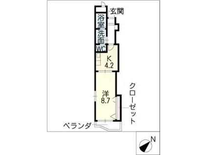 リシェール須賀(1K/3階)の間取り写真