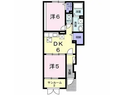 イル・マーレ(2DK/1階)の間取り写真